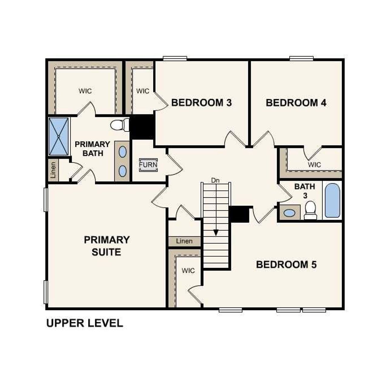 2D floor plan layout of this home in Peachtree Estates, Chatsworth, GA (Image 2).