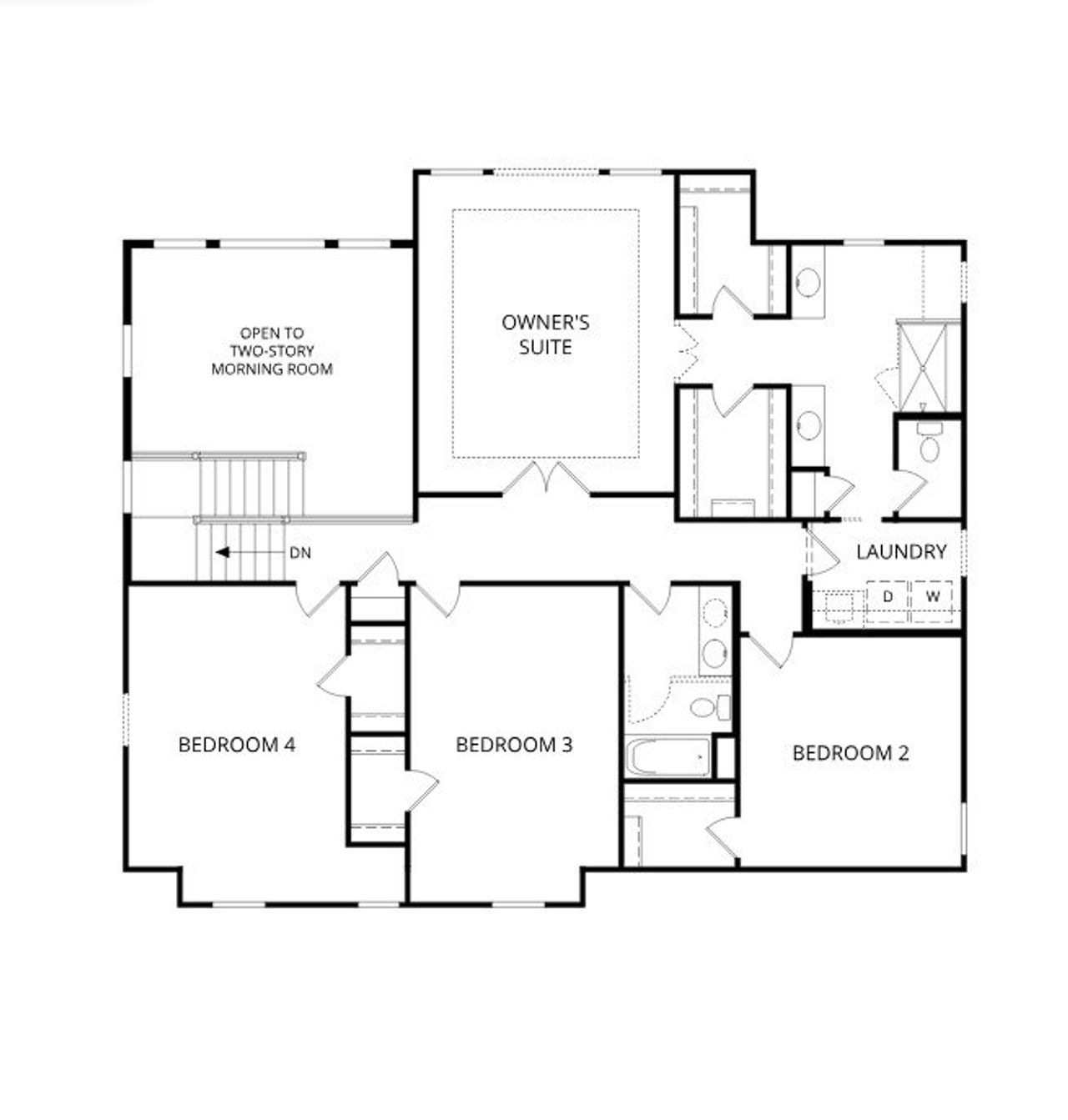 2D floor plan layout for the Huxley by Fischer Homes in Veranda Manor, Kennesaw, GA (Image 2).
