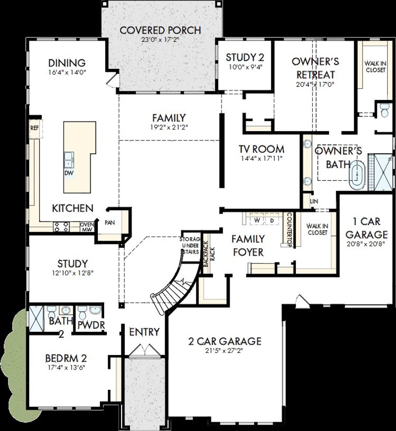 2D floor plan layout of this home in Leander Estates, Leander, TX (Image 2).