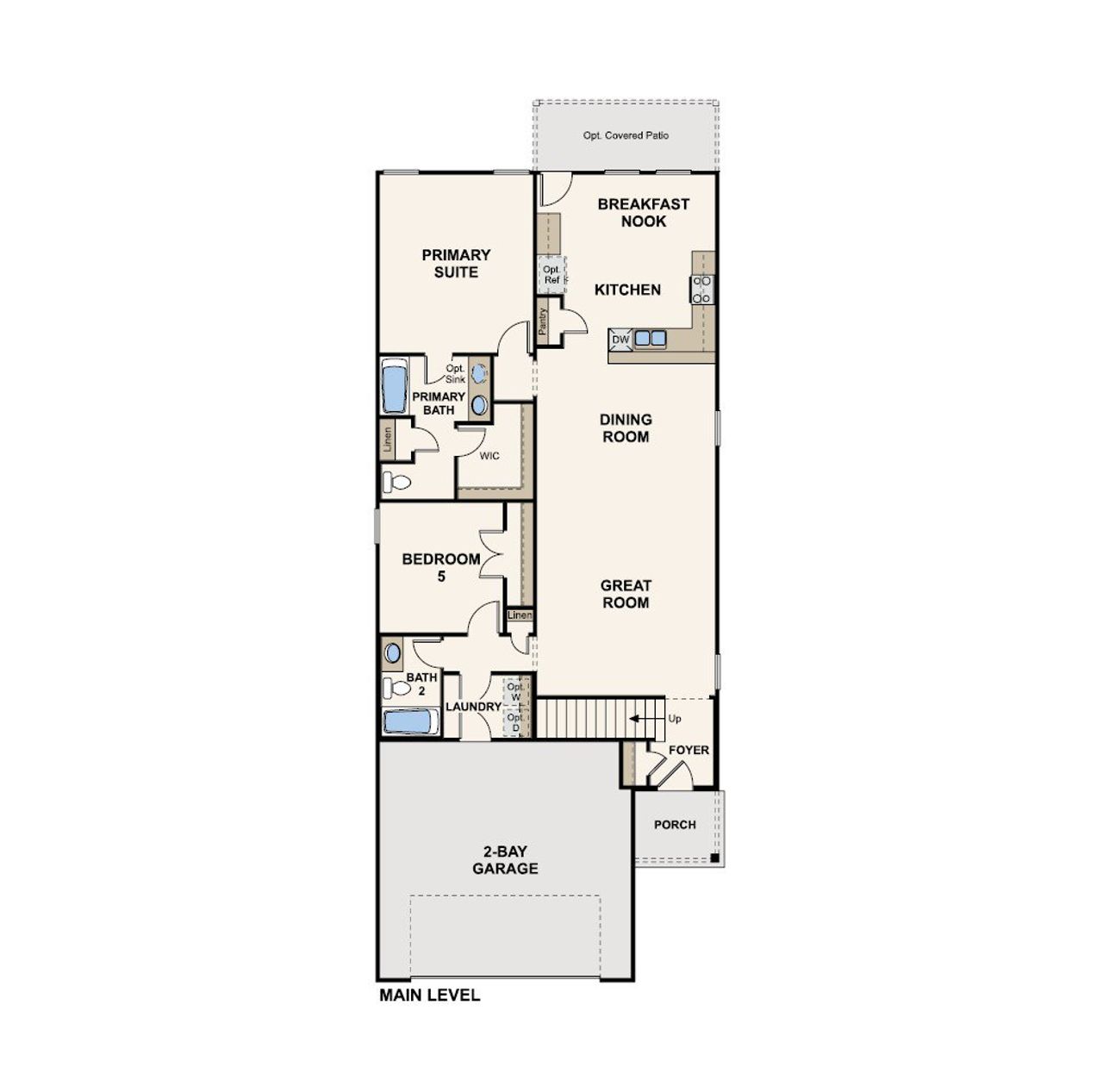 2D floor plan layout of this home in Creekland Village at Bridgeland, Cypress, TX (Image 2).