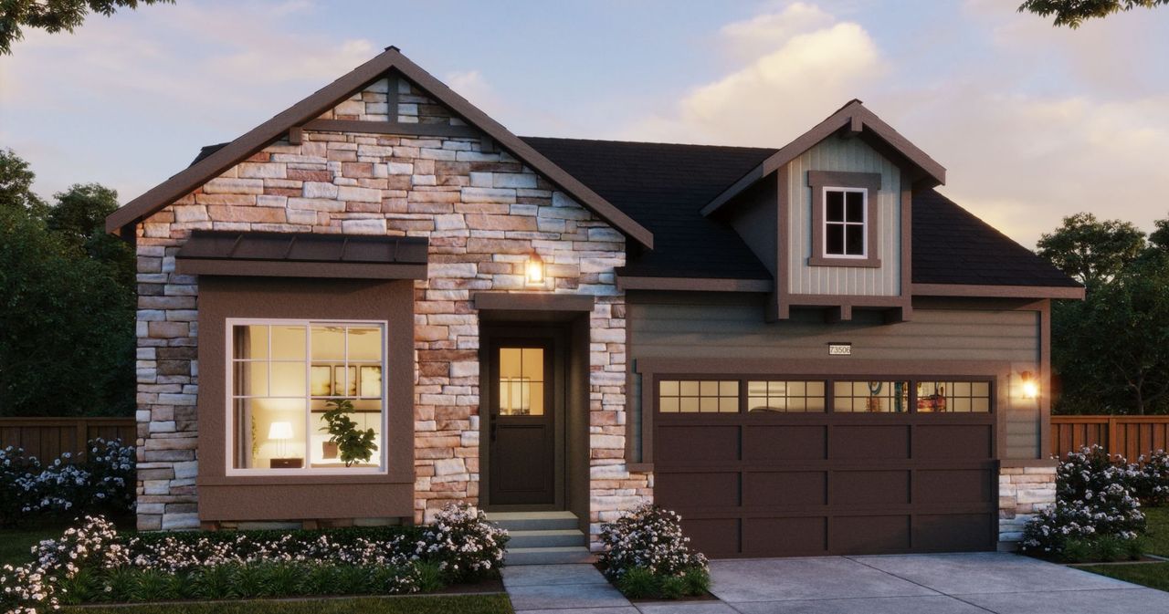 Representative exterior photo of a completed home built from the Plan 2 by New Home Co. in Millstone, Columbine, CO (Image 2).