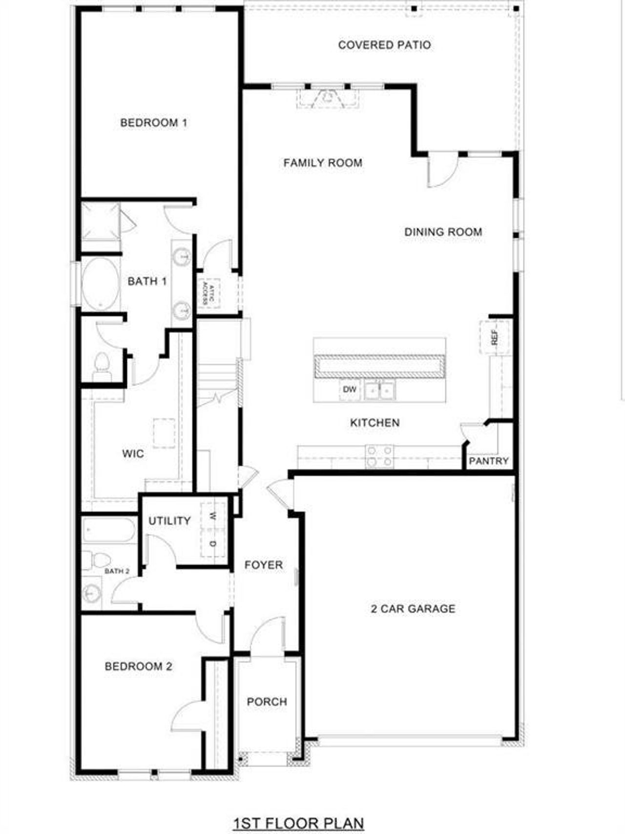 2D floor plan layout of this home in Prairie Oaks, Oak Point, TX (Image 2).