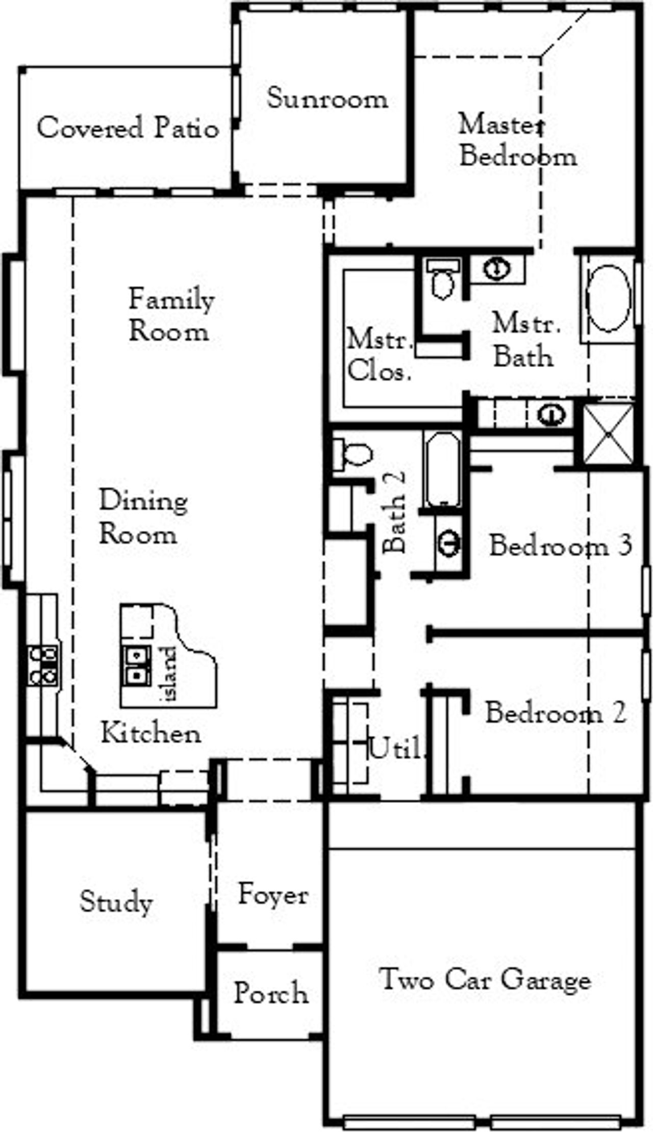 2D floor plan layout of this home in Dominion of Pleasant Valley, Wylie, TX (Image 2).