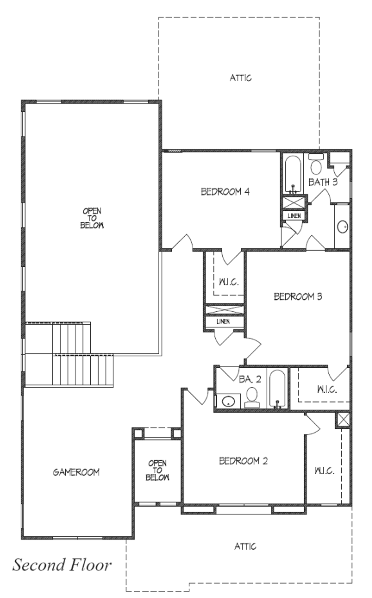 2D floor plan layout for the Plan 3204 by Texas Homes in Ventana, Bulverde, TX (Image 2).