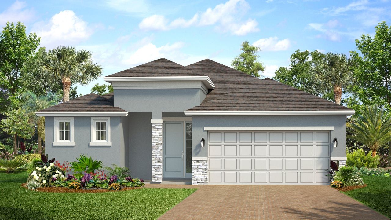 Representative exterior photo of a completed home built from the Walton IV by Park Square Residential in Brighton, Venice, FL (Image 2).