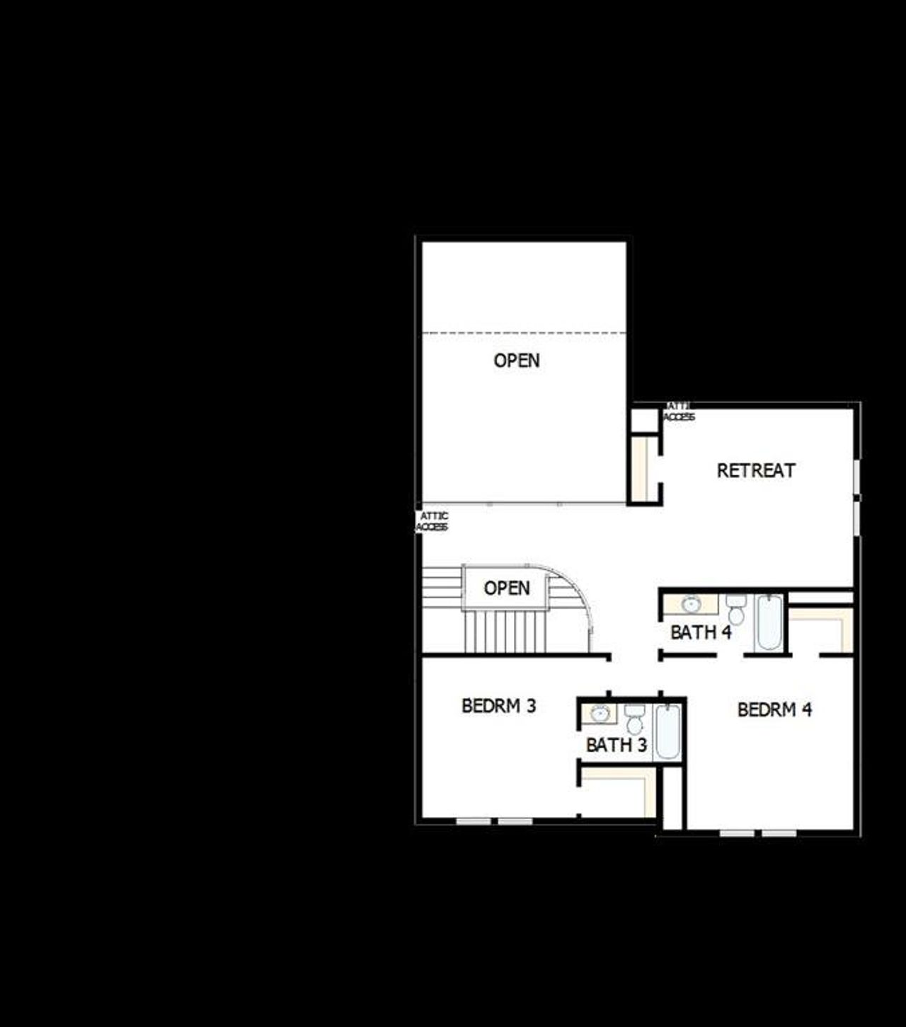 2D floor plan layout of this home in Northshore at Lakewood Village - Estate Series, Lakewood Village, TX (Image 2). 2D floor plan layout of this home in Northshore at Lakewood Village - Estate Series, Lakewood Village, TX (Image 2).