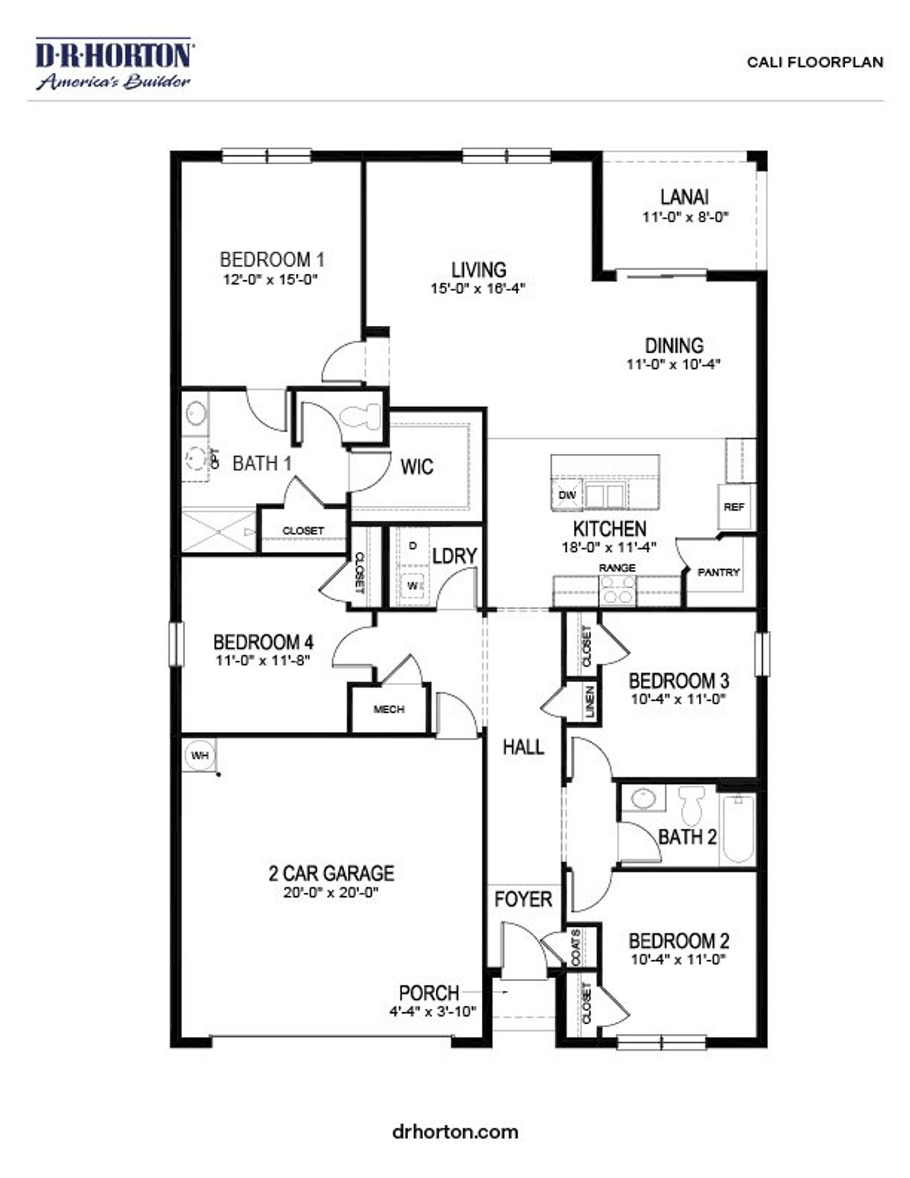 2D floor plan layout of this home in Morningside, Fort Pierce, FL (Image 2).