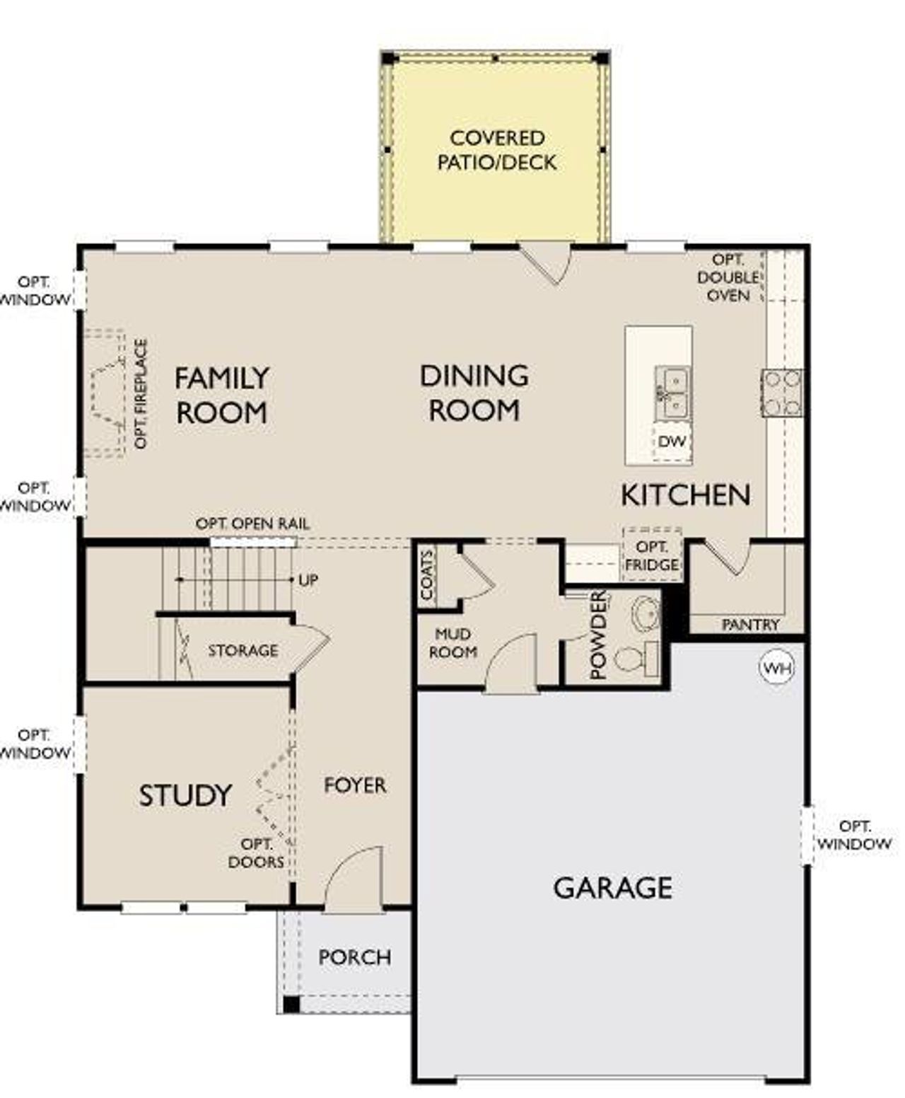 2D floor plan layout of this home in Eastlyn Crossing, Flowery Branch, GA (Image 2).