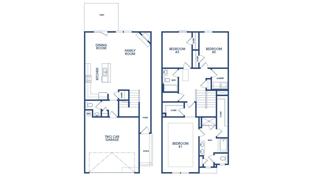 2D floor plan layout of this home in Independence Villas and Townhomes, Loganville, GA (Image 2).