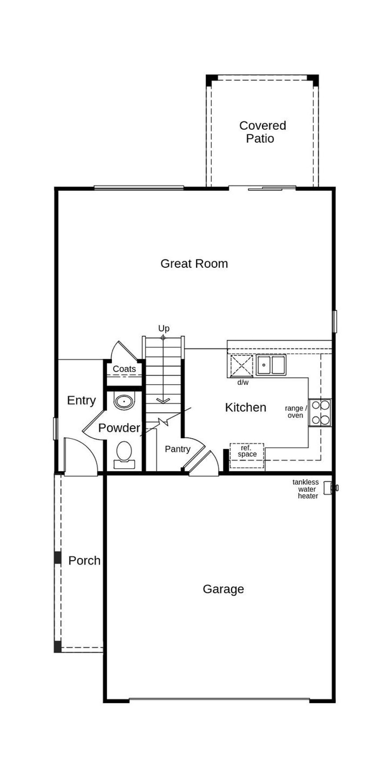 2D floor plan layout of this home in The Landings at Rancho Del Lago, Vail, AZ (Image 2).