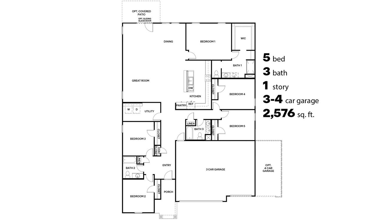 2D floor plan layout of this home in Sycamore Vista, Vail, AZ (Image 2).