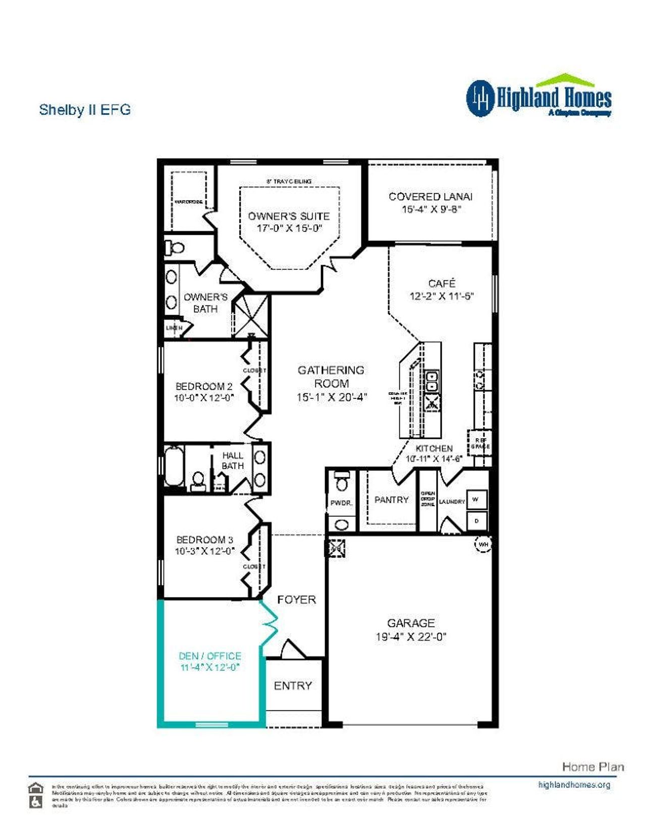 Shelby II EFG - Home Layout