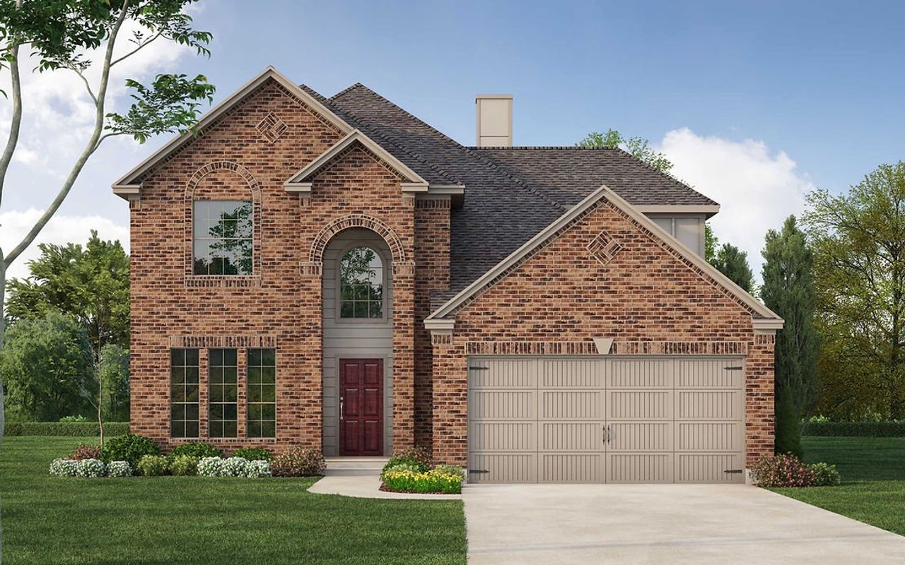 Representative exterior photo of a completed home built from the Stonewall by Kendall Homes in Columbia Lakes, West Columbia, TX (Image 2).
