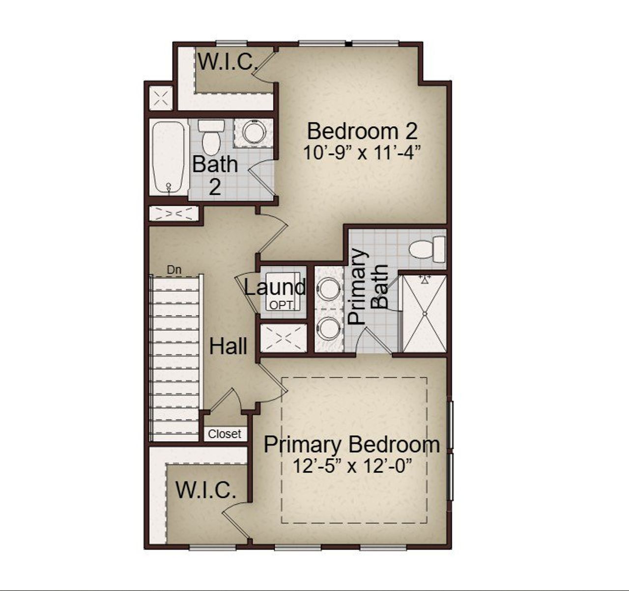 2D floor plan layout for the Cadence by McKinley Homes in Array, Atlanta, GA (Image 2).