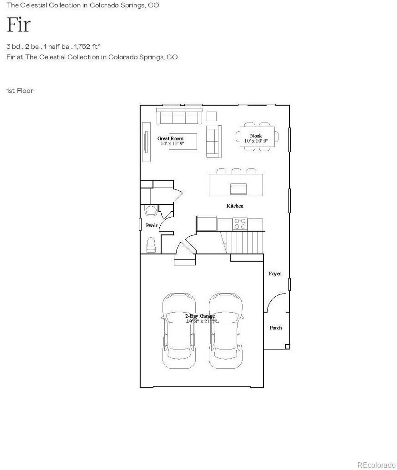 2D floor plan layout of this home in Copper Chase: The Celestial Collection, Colorado Springs, CO (Image 2). 2D floor plan layout of this home in Copper Chase: The Celestial Collection, Colorado Springs, CO (Image 2).