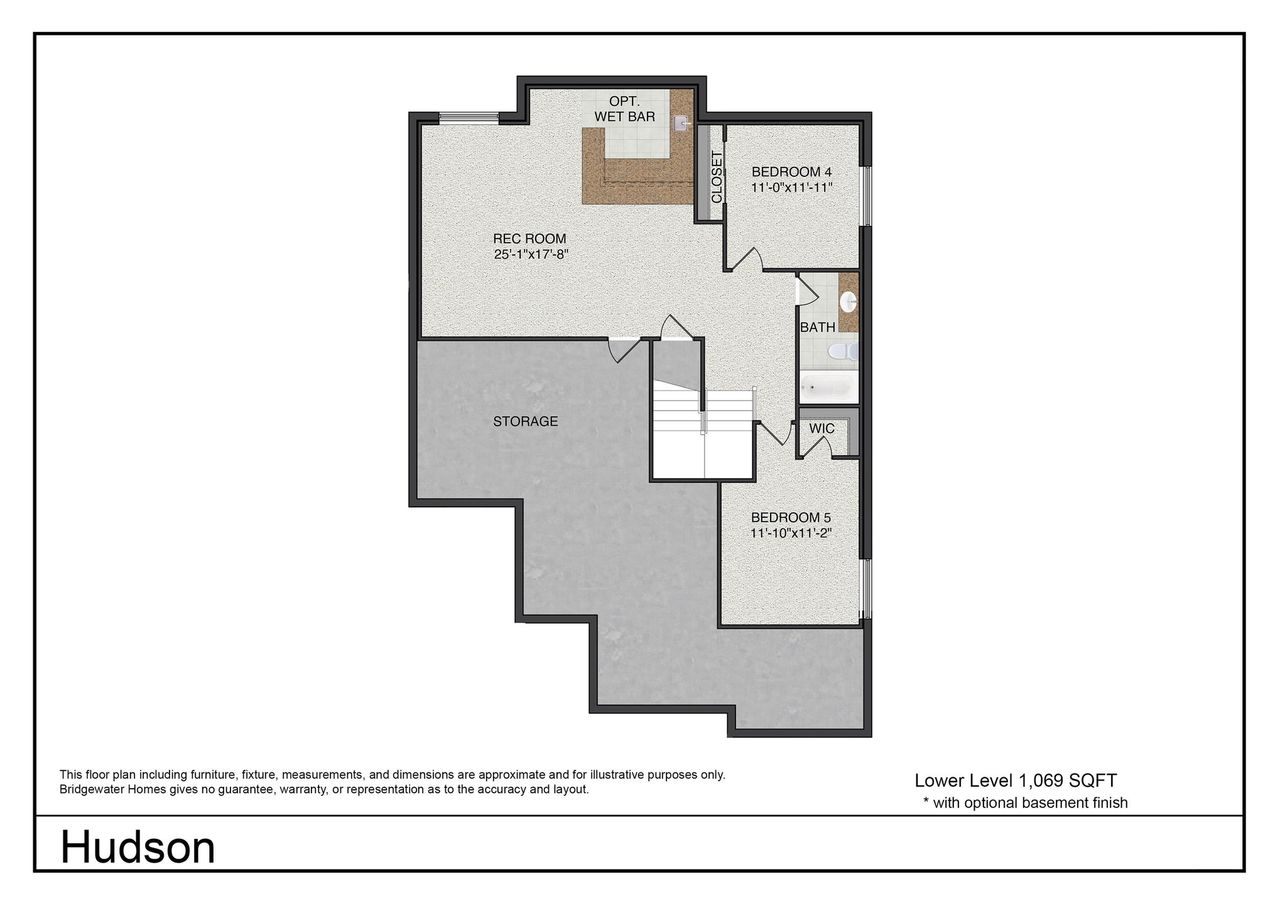 2D floor plan layout for the Hudson by Bridgewater Homes in Kinston Centerra, Loveland, CO (Image 2).