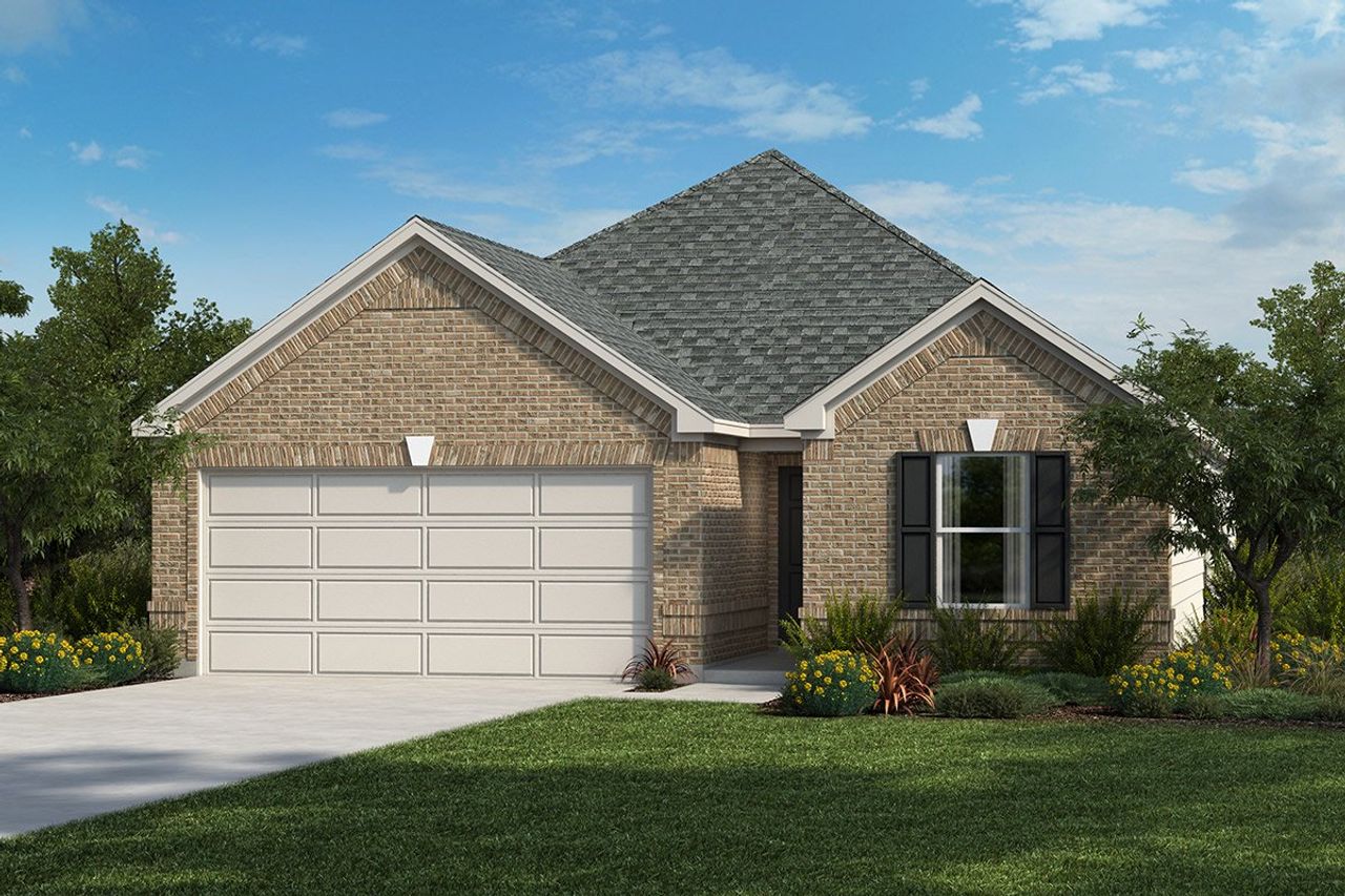 Representative exterior photo of a completed home built from the 1943 by KB Home in Serenada, Brookshire, TX (Image 2).
