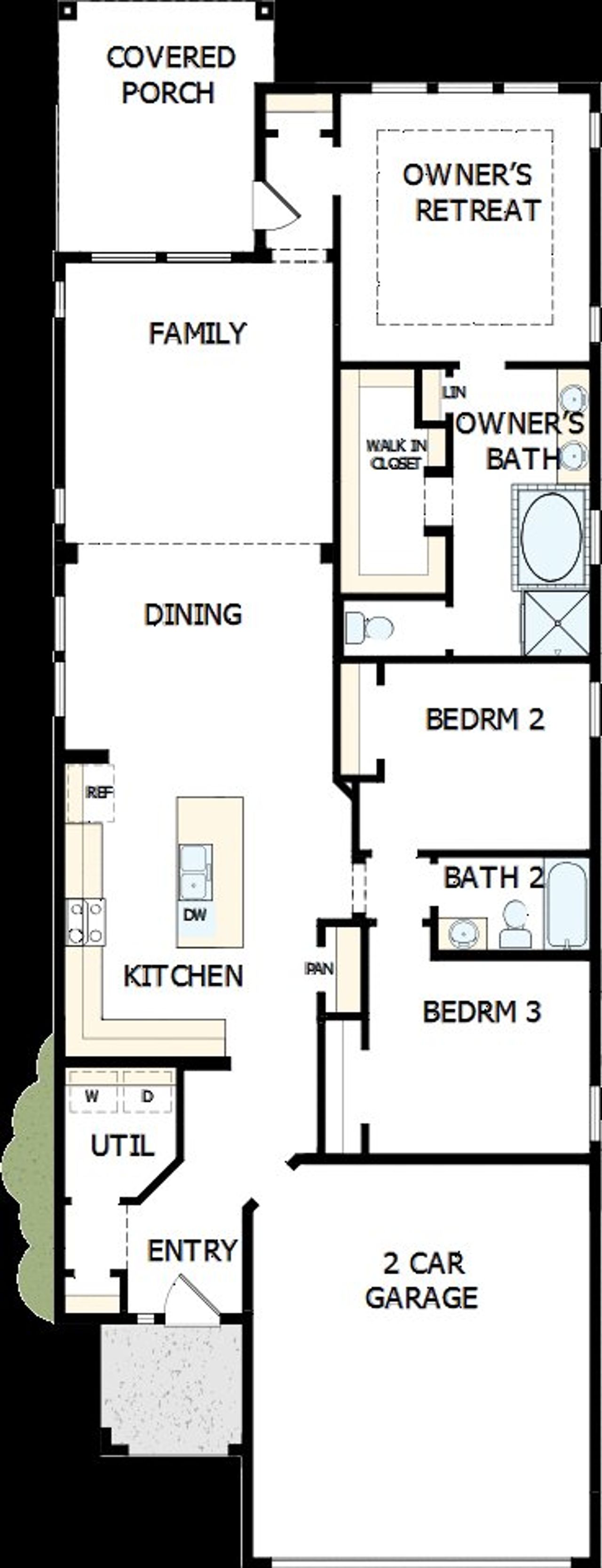 2D floor plan layout of this home in Prairieland Village 40' Homesites, Cypress, TX (Image 2).