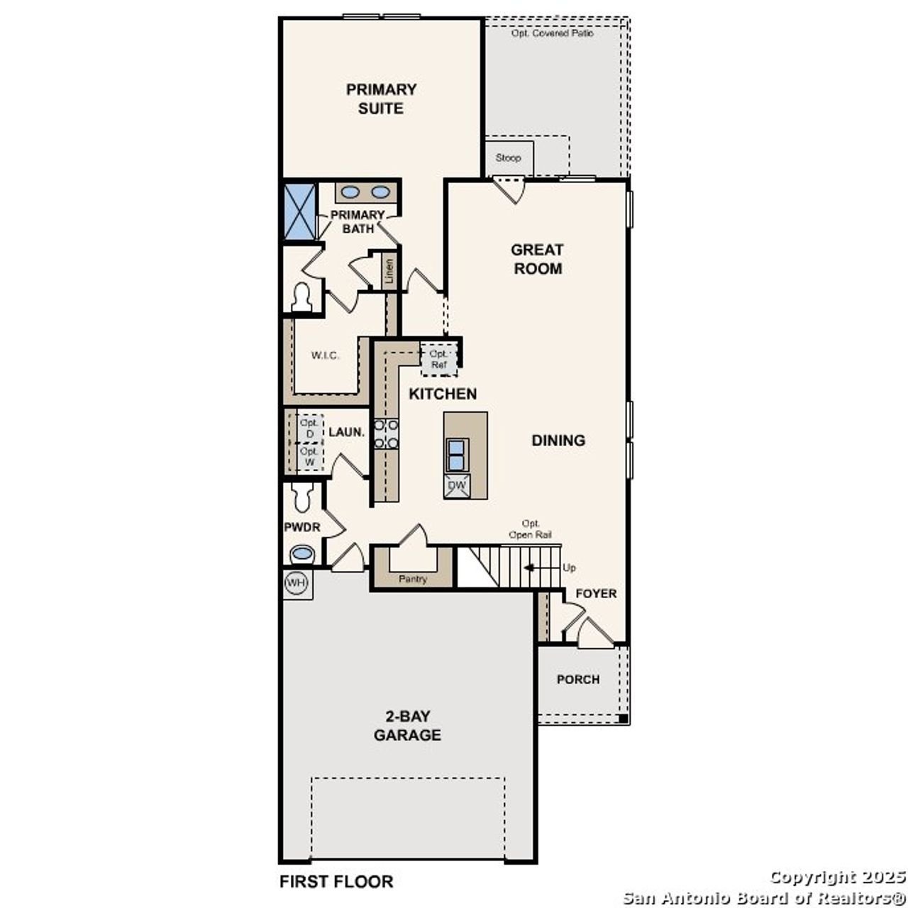 2D floor plan layout of this home in Park Place, New Braunfels, TX (Image 2).