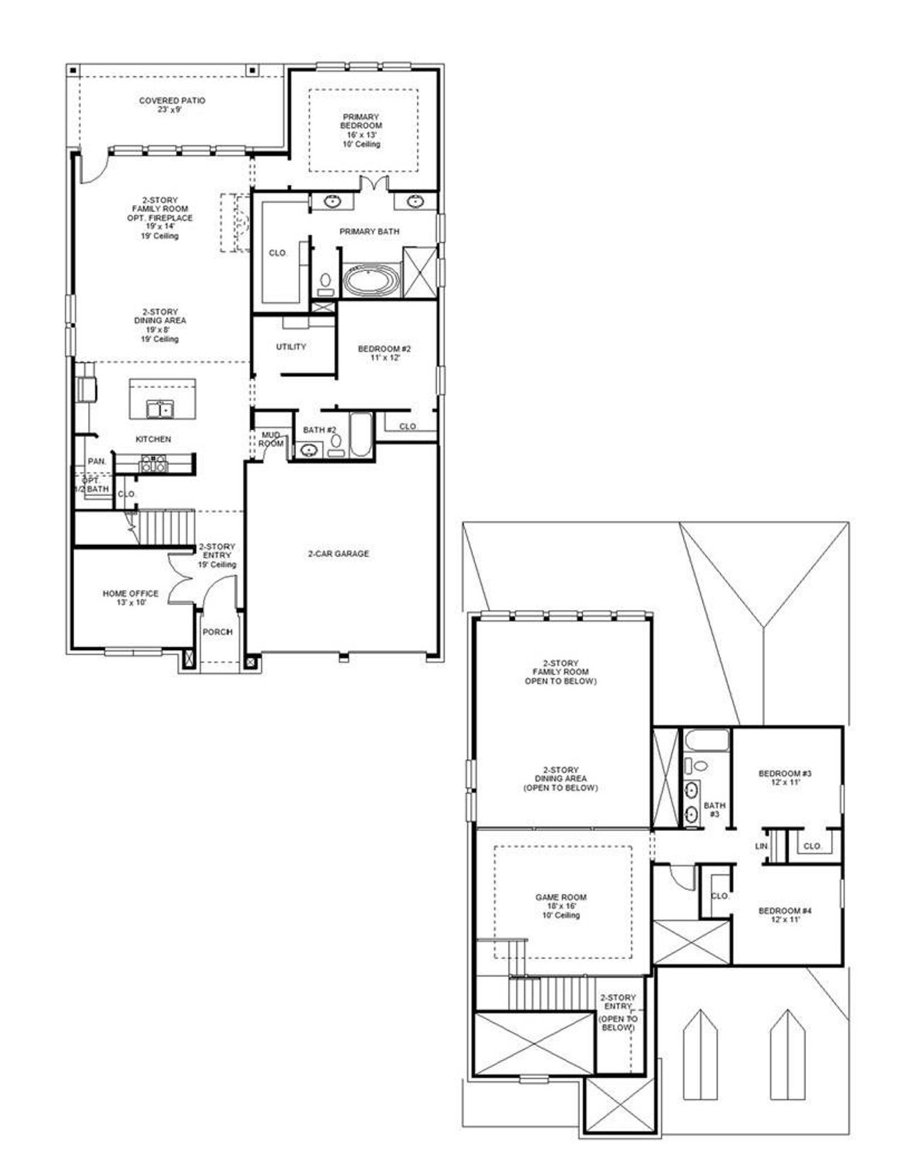 2D floor plan layout of this home in Santa Rita Ranch Tierra Rosa, Liberty Hill, TX (Image 2).