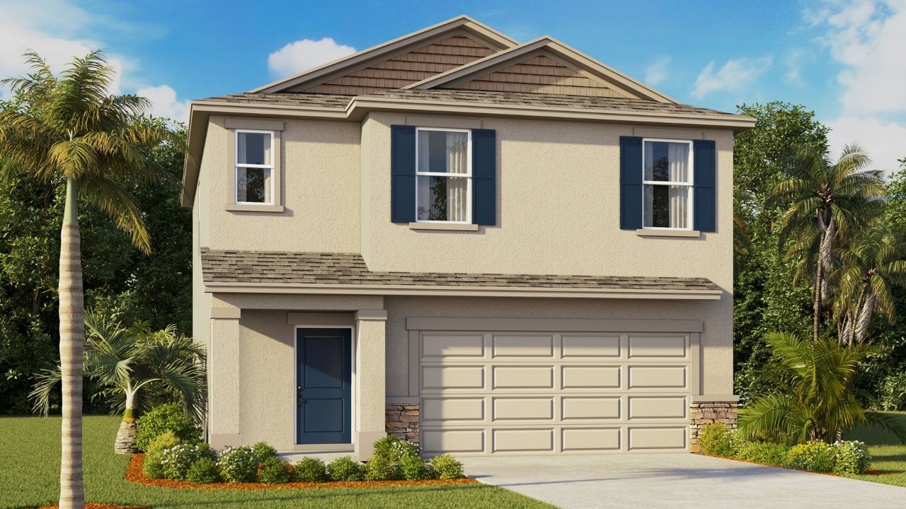 Representative exterior photo of a completed home built from the Crestview by D.R. Horton in Waterstone, Tampa, FL (Image 2).