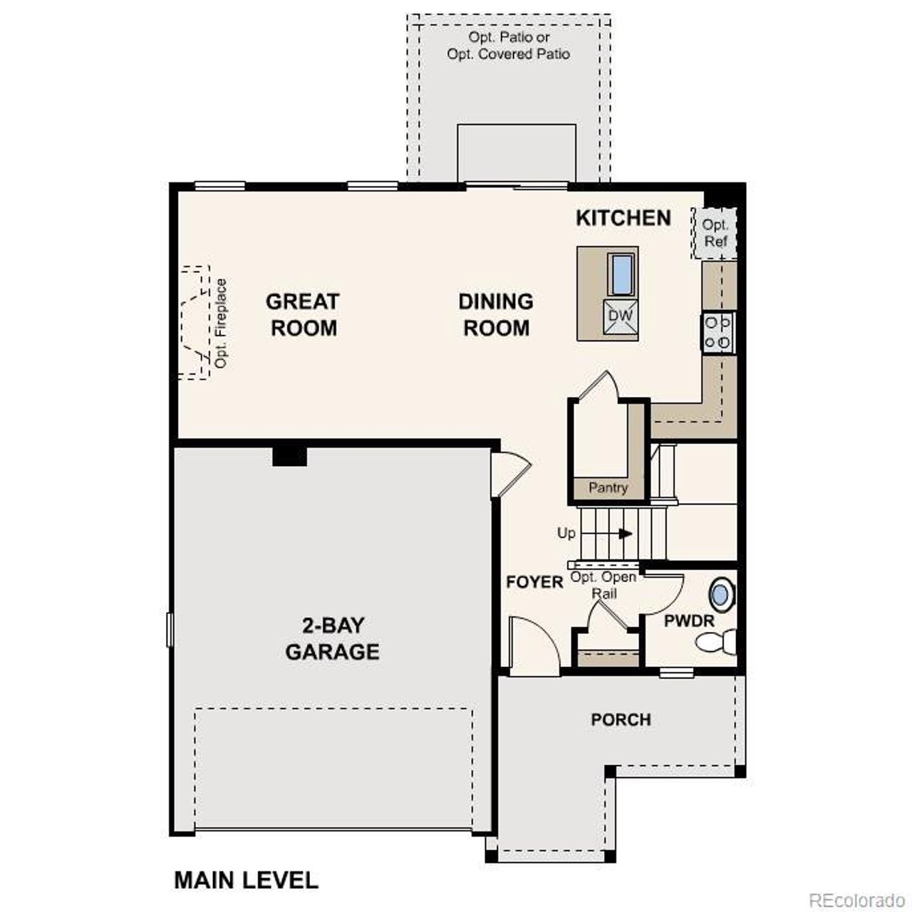 2D floor plan layout of this home in Painted Prairie, Aurora, CO (Image 2).