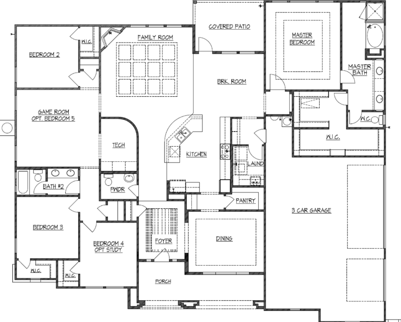 2D floor plan layout for the Plan 3000 by Texas Homes in Potranco Acres, Castroville, TX (Image 2). 2D floor plan layout for the Plan 3000 by Texas Homes in Potranco Acres, Castroville, TX (Image 2).
