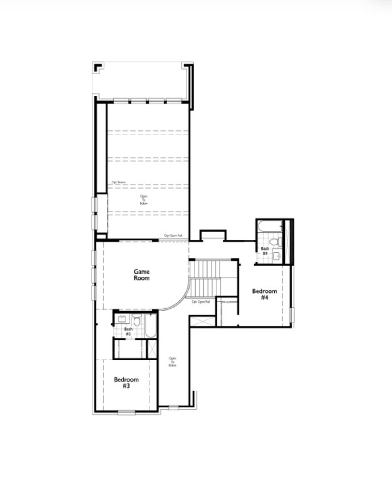 2D floor plan layout for the Elmhurst by Highland Homes in Two Step Farm, Montgomery, TX (Image 2).