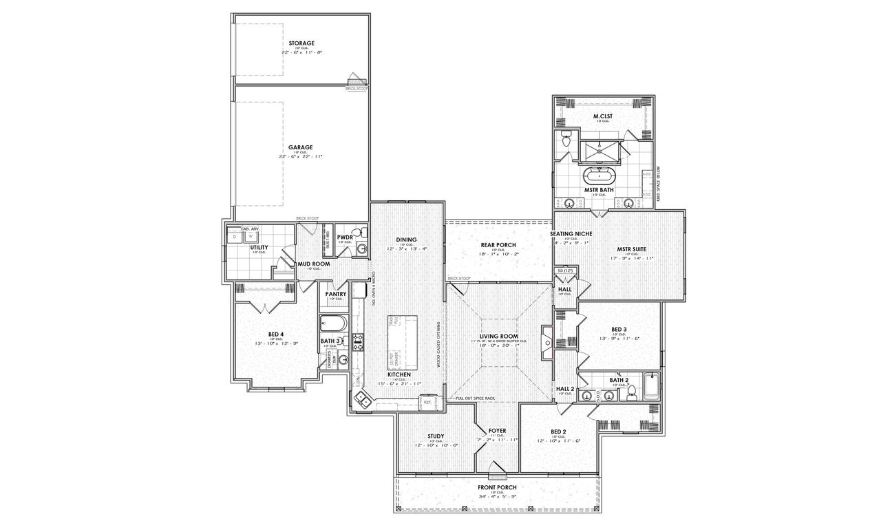 2D floor plan layout for the The Landon by Manuel Builders in Chapel Bend, Montgomery, TX (Image 2).