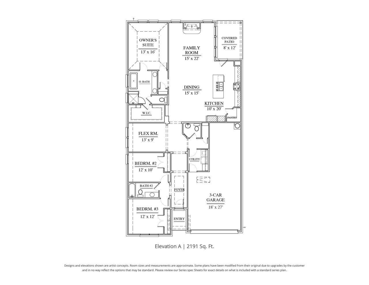 2D floor plan layout for the Adeline by Our Country Homes in Parks of Aledo, Aledo, TX (Image 2). 2D floor plan layout for the Adeline by Our Country Homes in Parks of Aledo, Aledo, TX (Image 2).
