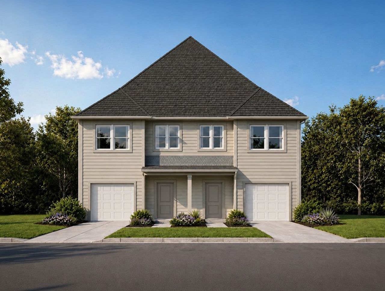 Representative exterior photo of a completed home built from the TH Oak by National HomeCorp in Charlotte New Homes, Charlotte, NC (Image 2).