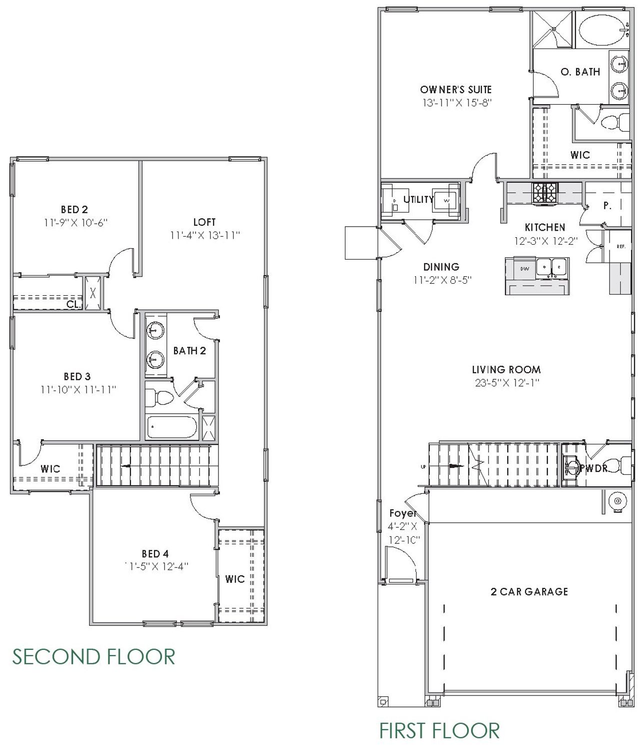 2D floor plan layout of this home in Glendale Lakes, Rosharon, TX (Image 2).