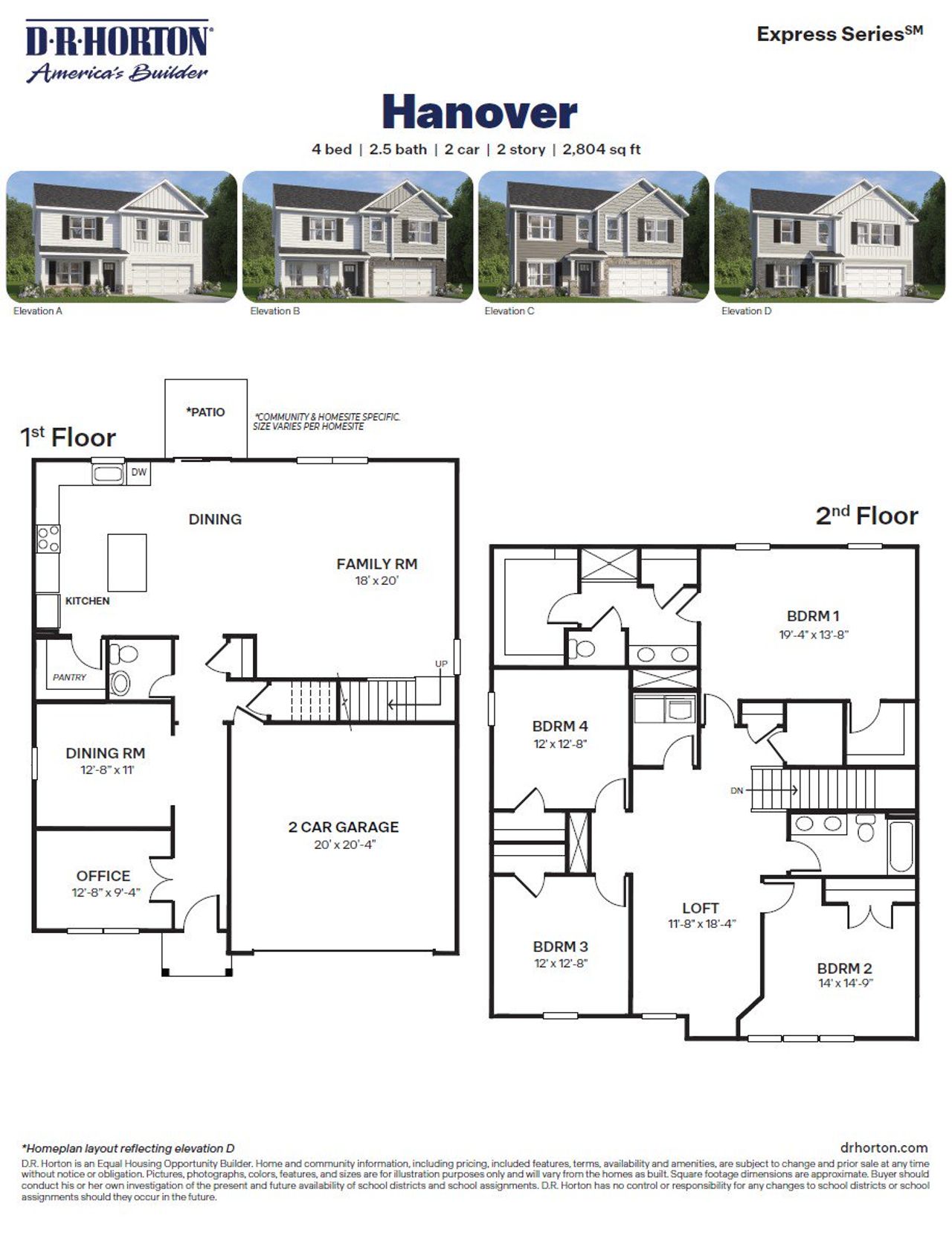 2D floor plan layout of this home in Evergreen Landing, Lexington, NC (Image 2).