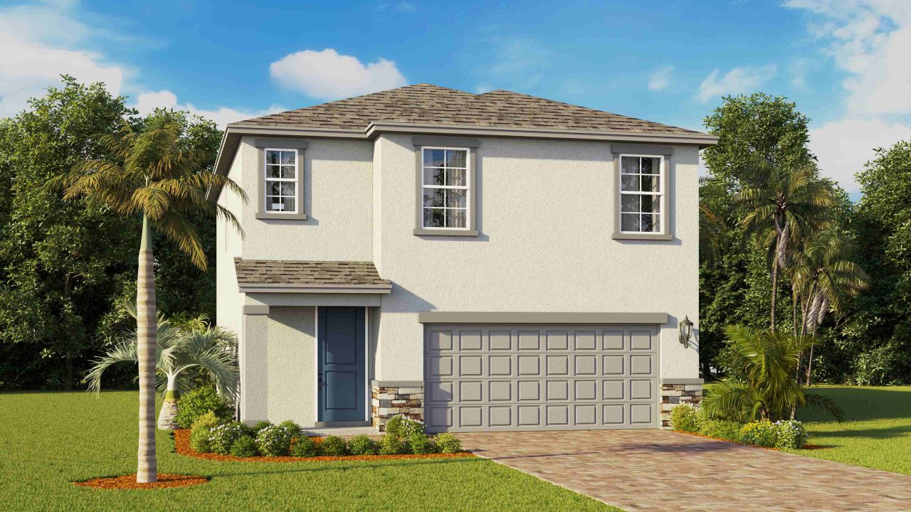 Representative exterior photo of a completed home built from the Crestview by D.R. Horton in Avalon, Lehigh Acres, FL (Image 2).