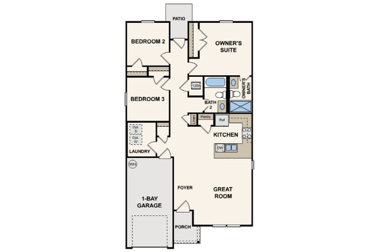 2D floor plan layout for the Briscoe by Century Complete in Hudson Village, Cowpens, SC (Image 2). 2D floor plan layout for the Briscoe by Century Complete in Hudson Village, Cowpens, SC (Image 2).