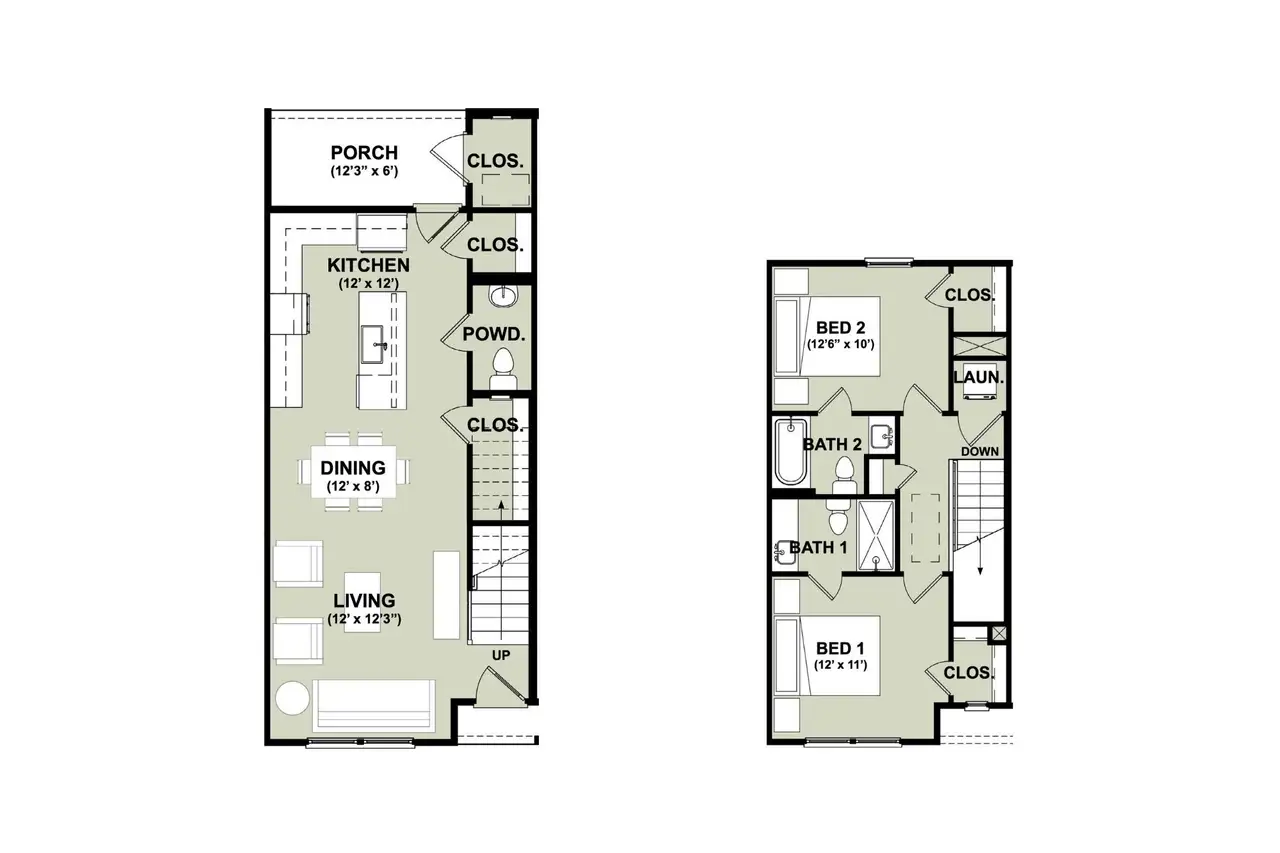 2D floor plan layout for the C by Prosperity Builders in Twin Rivers Towns, Charleston, SC (Image 2).