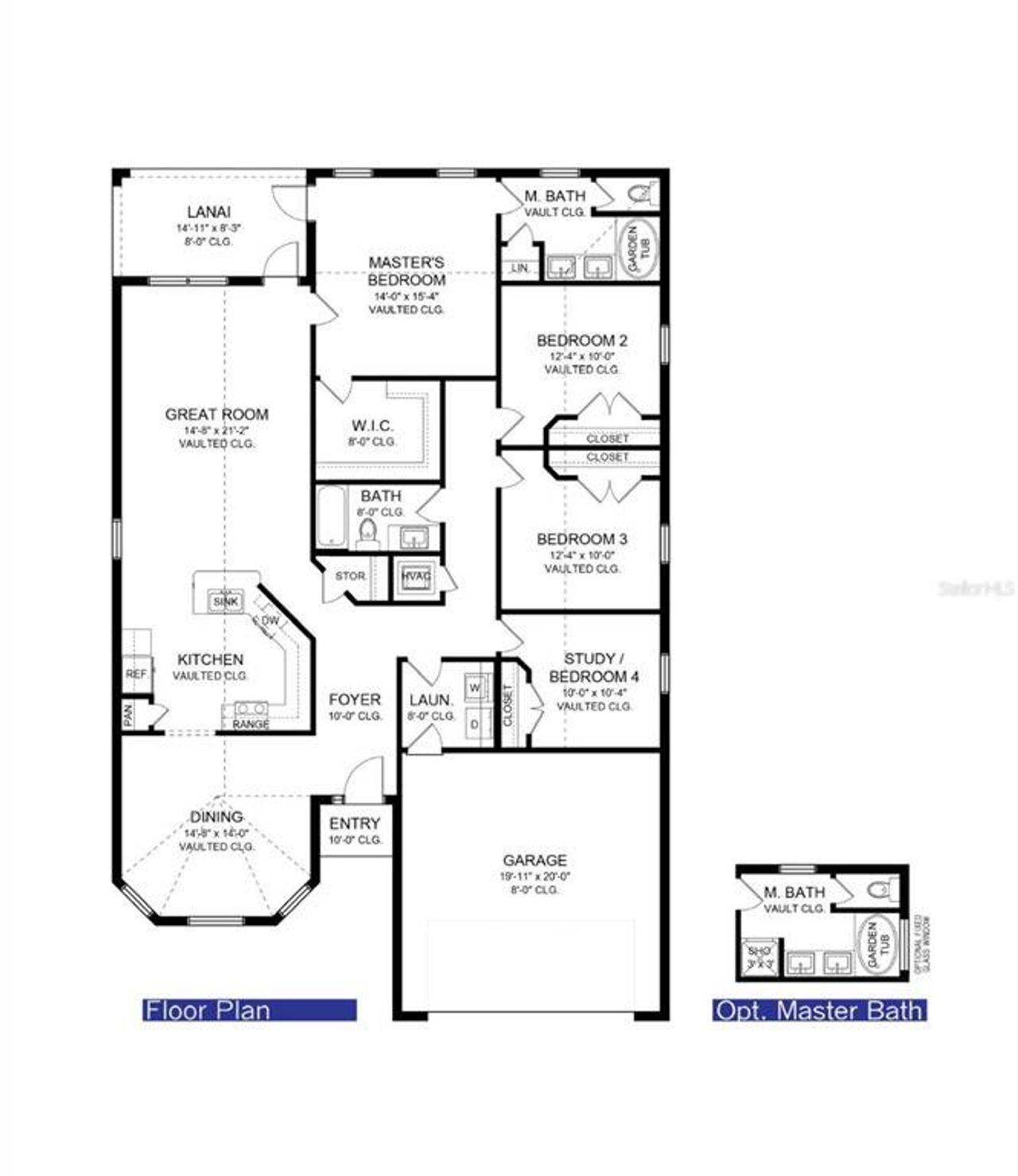 2D floor plan layout of this home in Arbor Park, Leesburg, FL (Image 2).