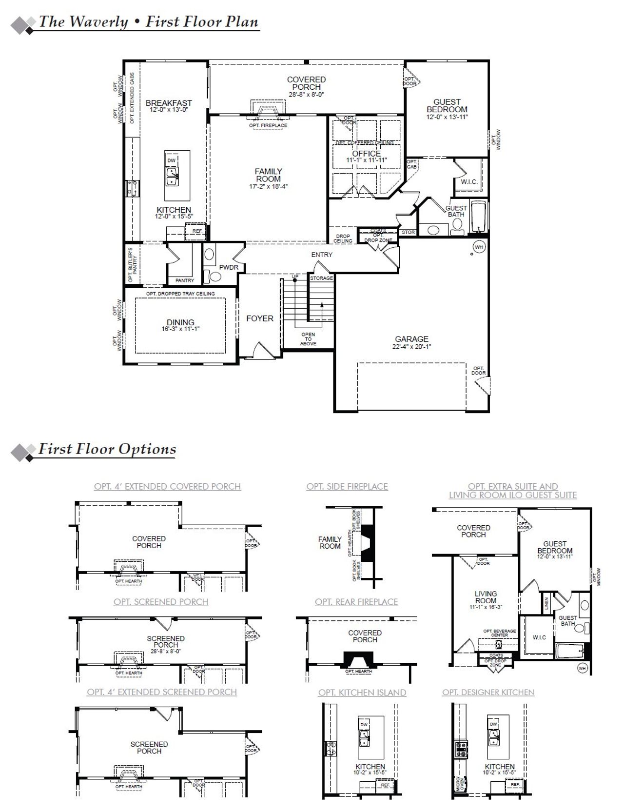 2D floor plan layout of this home in Arbor West, Dawsonville, GA (Image 2).