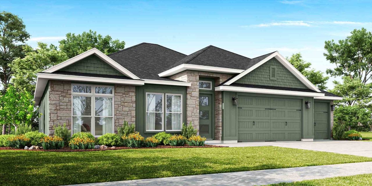 Representative exterior photo of a completed home built from the Cypress Creek by Flintrock Builder in Bella Charca, Nolanville, TX (Image 2).