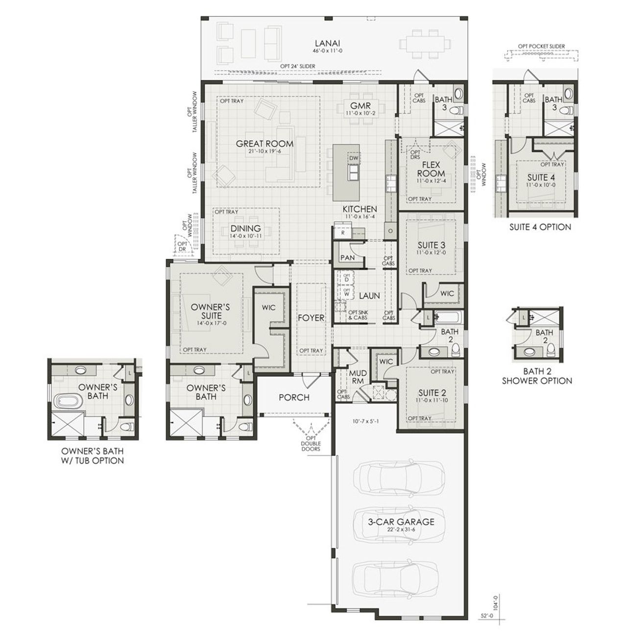 2D floor plan layout for the Camber by Homes by Towne in Shellstone at Waterside, Sarasota, FL (Image 2).