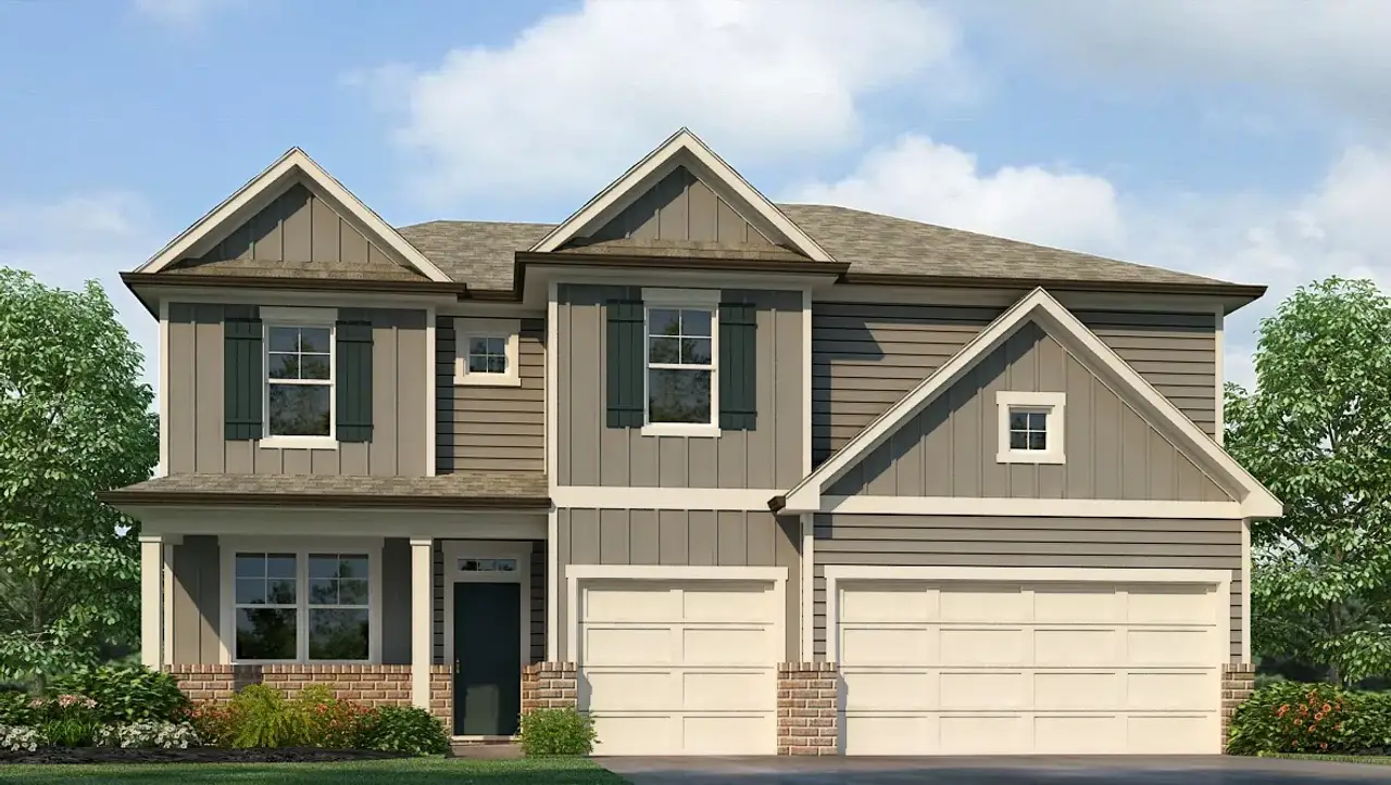 Representative exterior photo of a completed home built from the Greyton by D.R. Horton in Grandview at Lanier, Dawsonville, GA (Image 2).