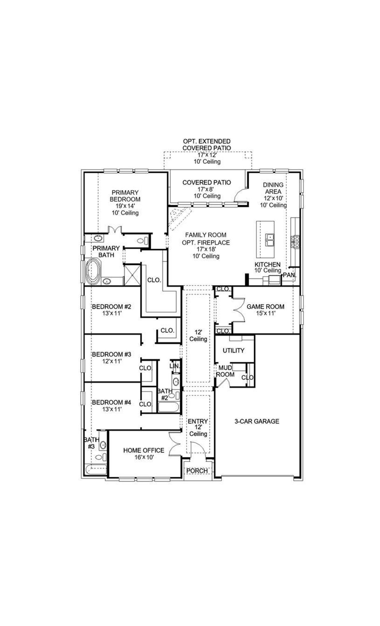 2D floor plan layout of this home in Audubon, Magnolia, TX (Image 2).