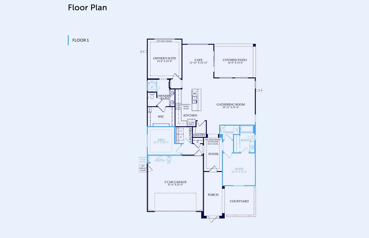2D floor plan layout of this home in Sun City Festival, Buckeye, AZ (Image 2).