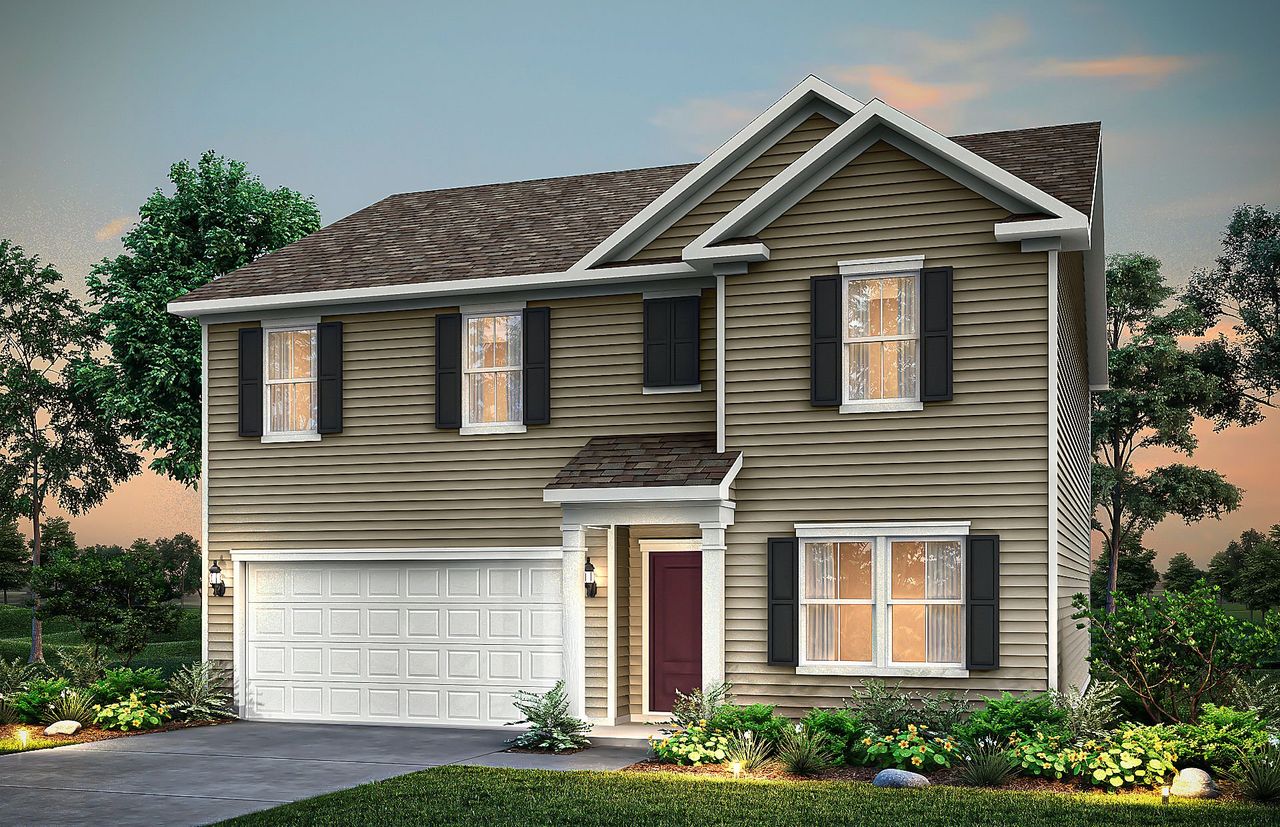 Front exterior of a new home in Hamlet at Carothers Crossing, La Vergne, TN, highlighting curb appeal (Image 2).