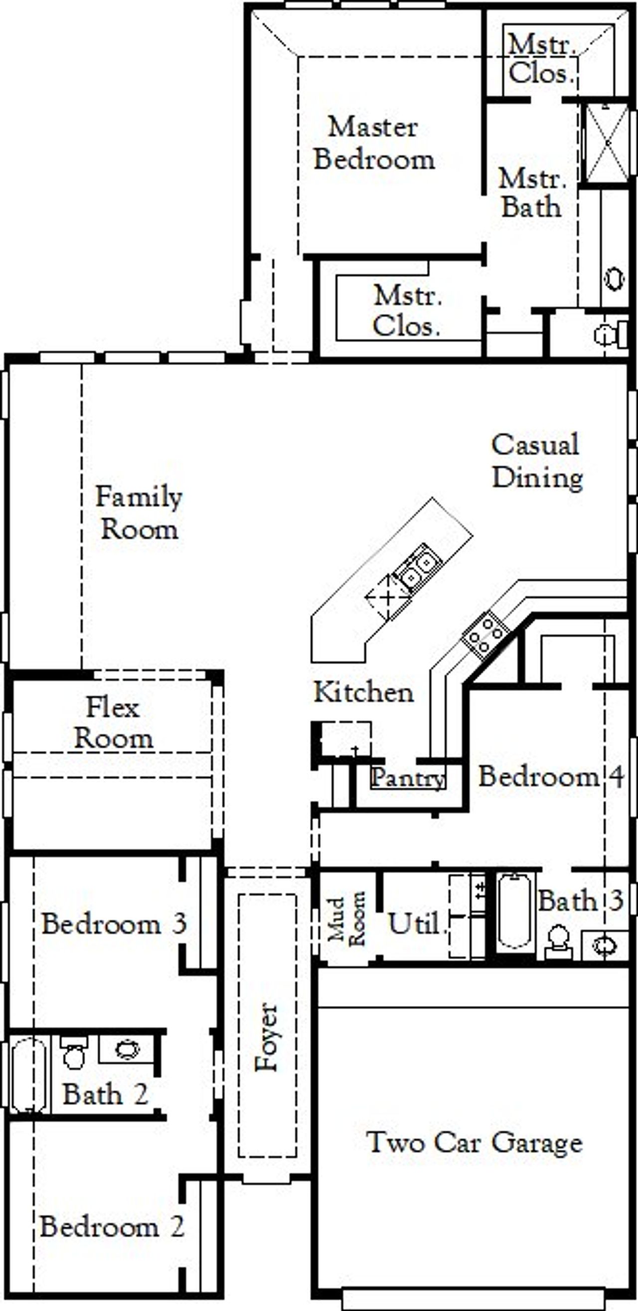 2D floor plan layout of this home in Nopal Valley, San Antonio, TX (Image 2).
