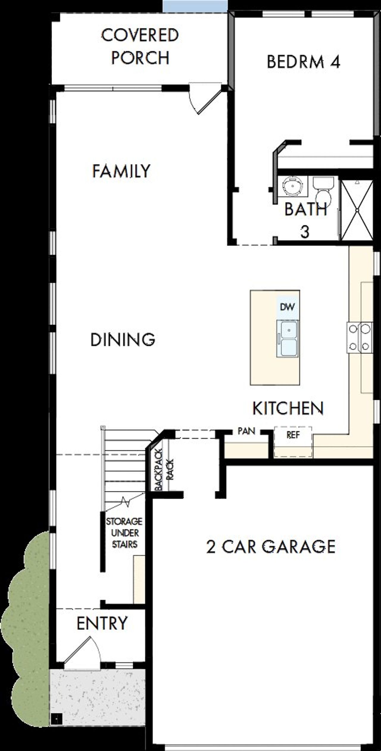 2D floor plan layout of this home in Double Creek Crossing, Round Rock, TX (Image 2).