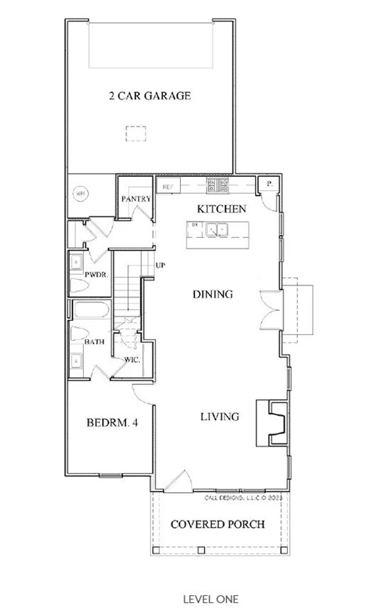 2D floor plan layout for the The Durham B by Kinglett Homes in Harmony, Auburn, GA (Image 2).