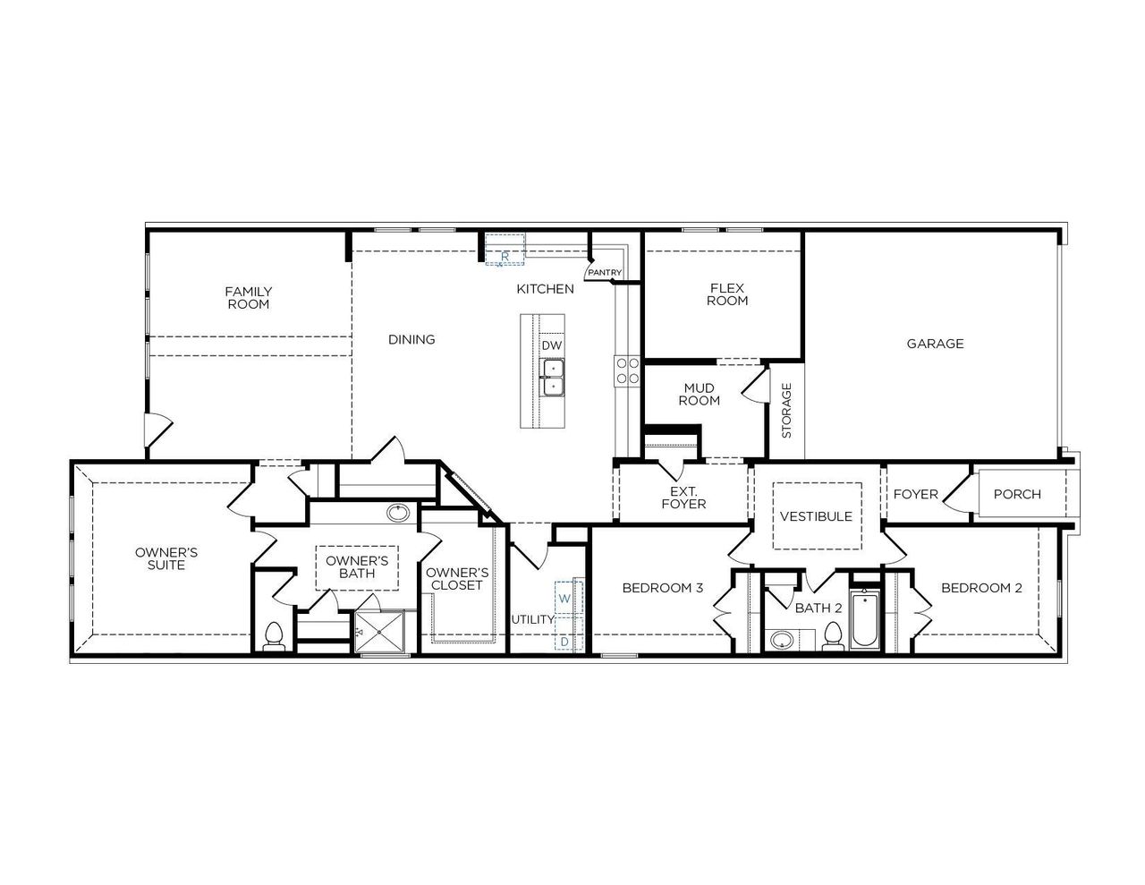 2D floor plan layout of this home in Emberly  45', Beasley, TX (Image 2).