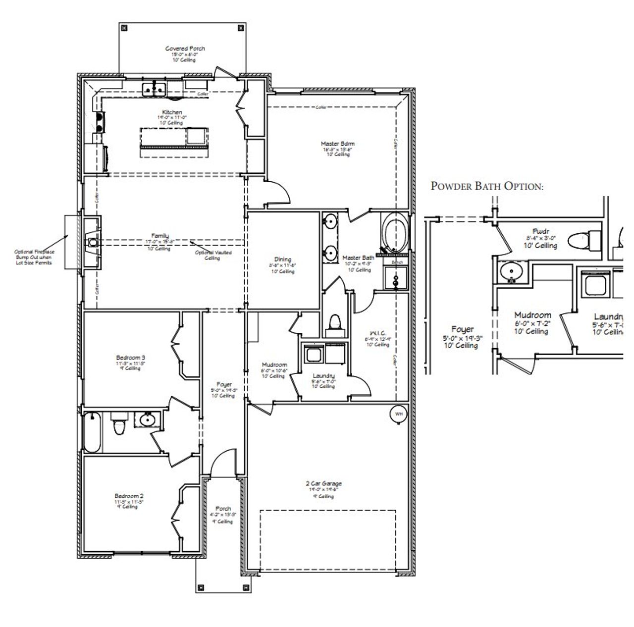 2D floor plan layout for the The Violet by Avonley Homes in Austin's Colony, Bryan, TX (Image 2).