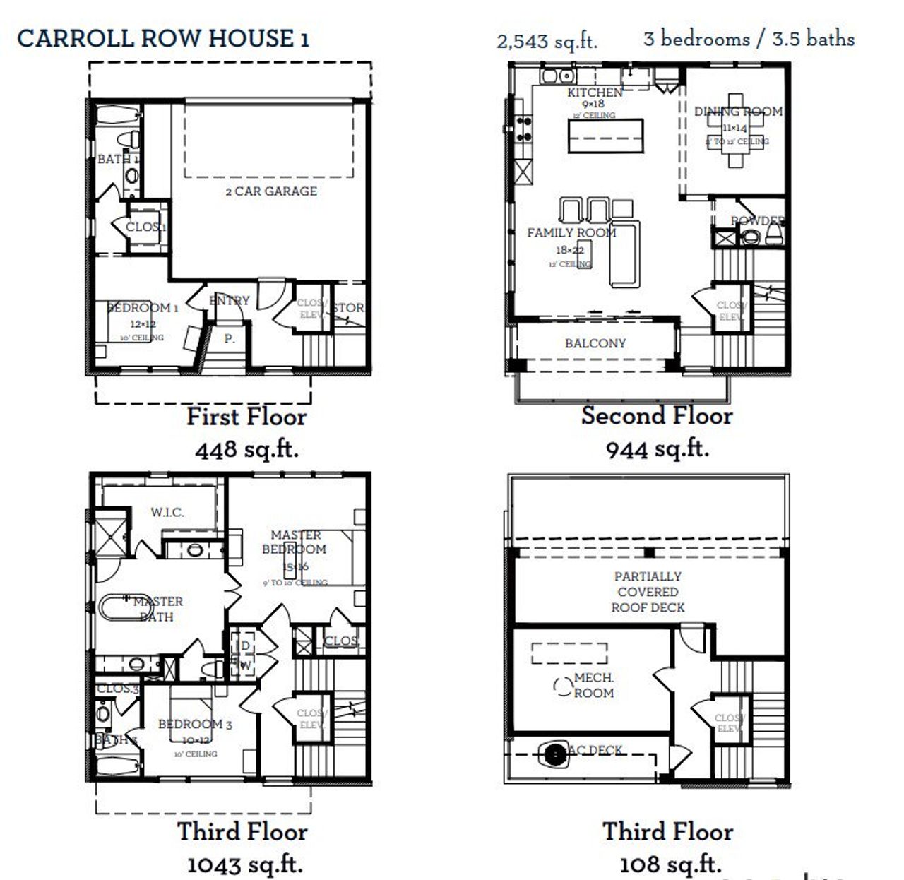 2D floor plan layout of this home in Foundry Row, Fort Worth, TX (Image 2).